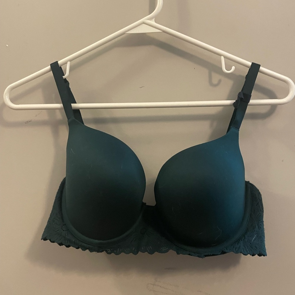 Sunnie Demi Push Up Blossom Lace Trim Bra 34D Like New